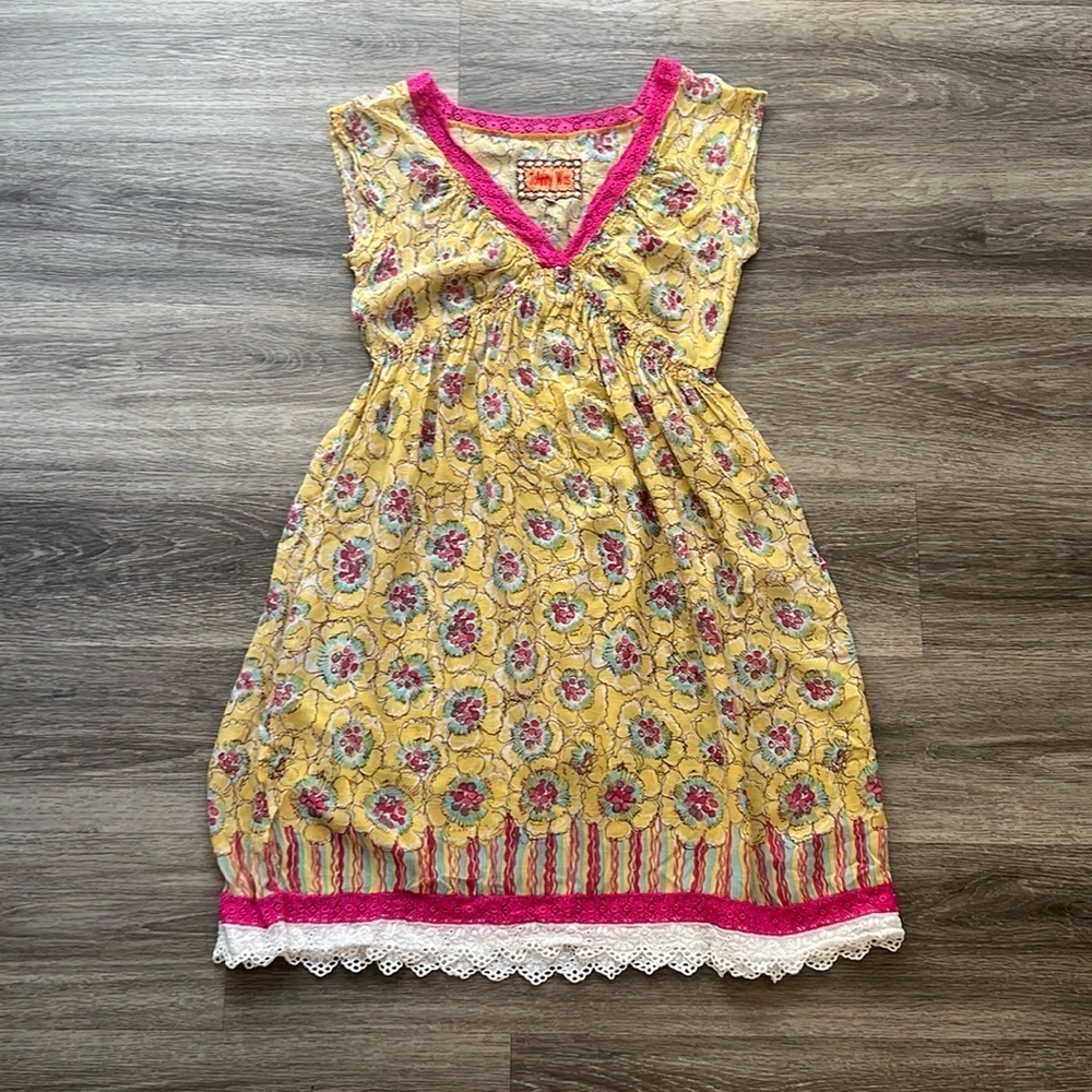 Johnny Was Rayon Floral Print Sleeveless Mini Dress Small